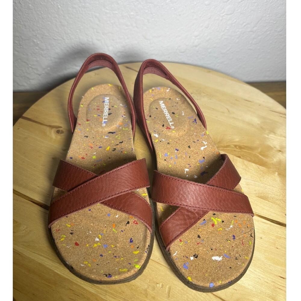 Merrell women's Brown Leather Napa Valley Sling Sandals size 6 NWOT